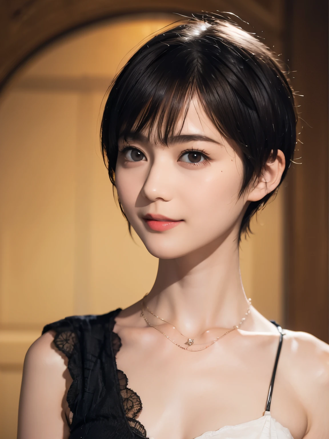 144
(20 year old woman,Are standing), (surreal), (High resolution), ((beautiful hairstyle 46)), ((short hair:1.46)), (gentle smile), (breasted:1.1), (lipstick)
