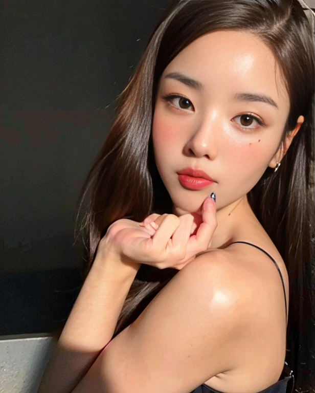 Araffe Asian woman with long dark hair and lábios vermelhostick posing for a photo, jennie blackpink, faint lábios vermelhos, maquiagem sul-coreana popular, Jisoo do Blackpink, Ulzzang, Jisoo do Blackpink, maquiagem coreana popular, light-lábios vermelhos, jossi do blackpink, Sha Xi, Parque Roseanne do Blackpink, Heonhwa Choe, gongbi, lábios vermelhos