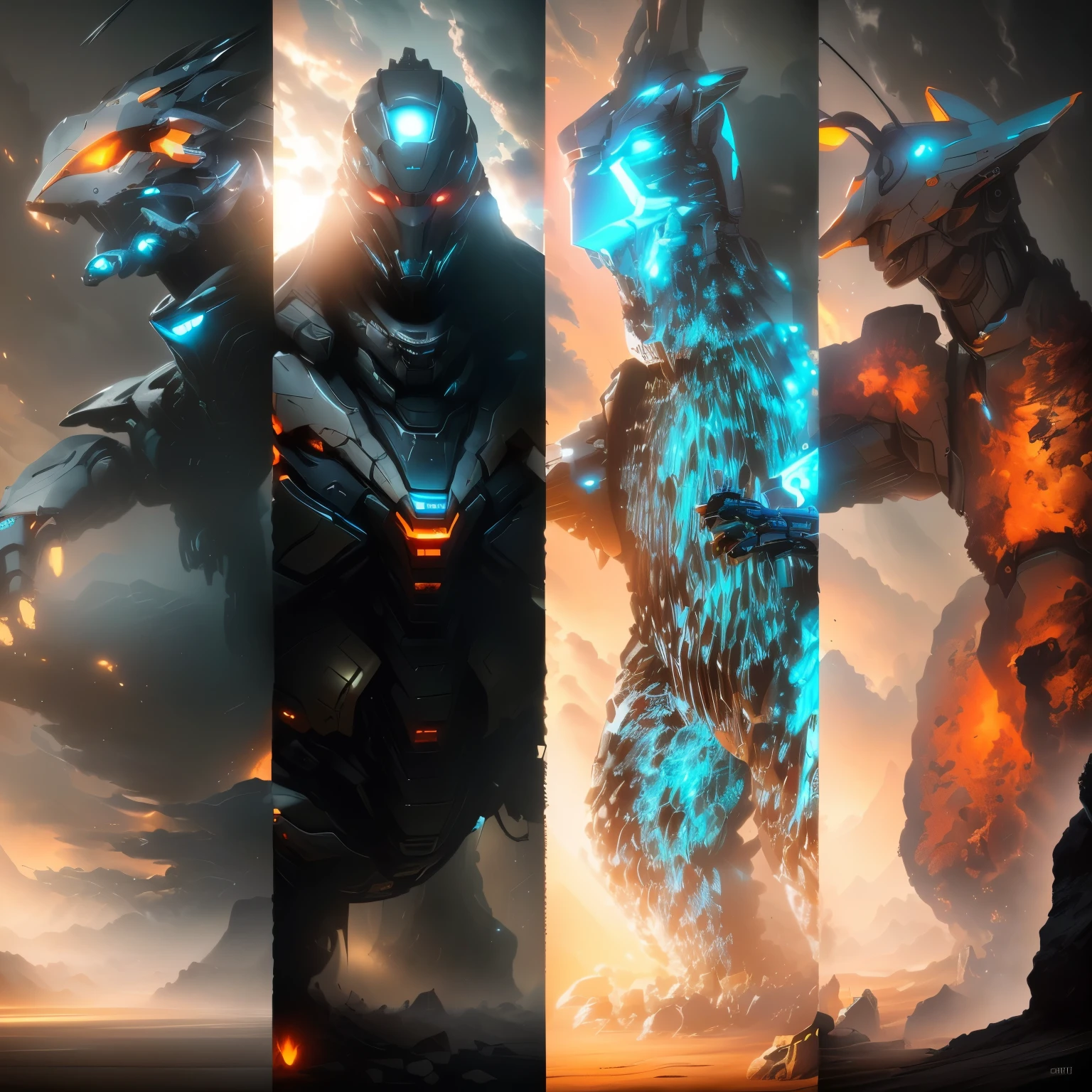 Arafed robot standing in a sci-fi environment with a sci-fi background, Super detailed game art, Epic sci-fi character art, Epic sci-fi character art, red mech, painterly humanoid mecha, Epic sci-fi character art, cg artist, hard surface concept art, warframe art, inspired by Marek Okon, mecha suit