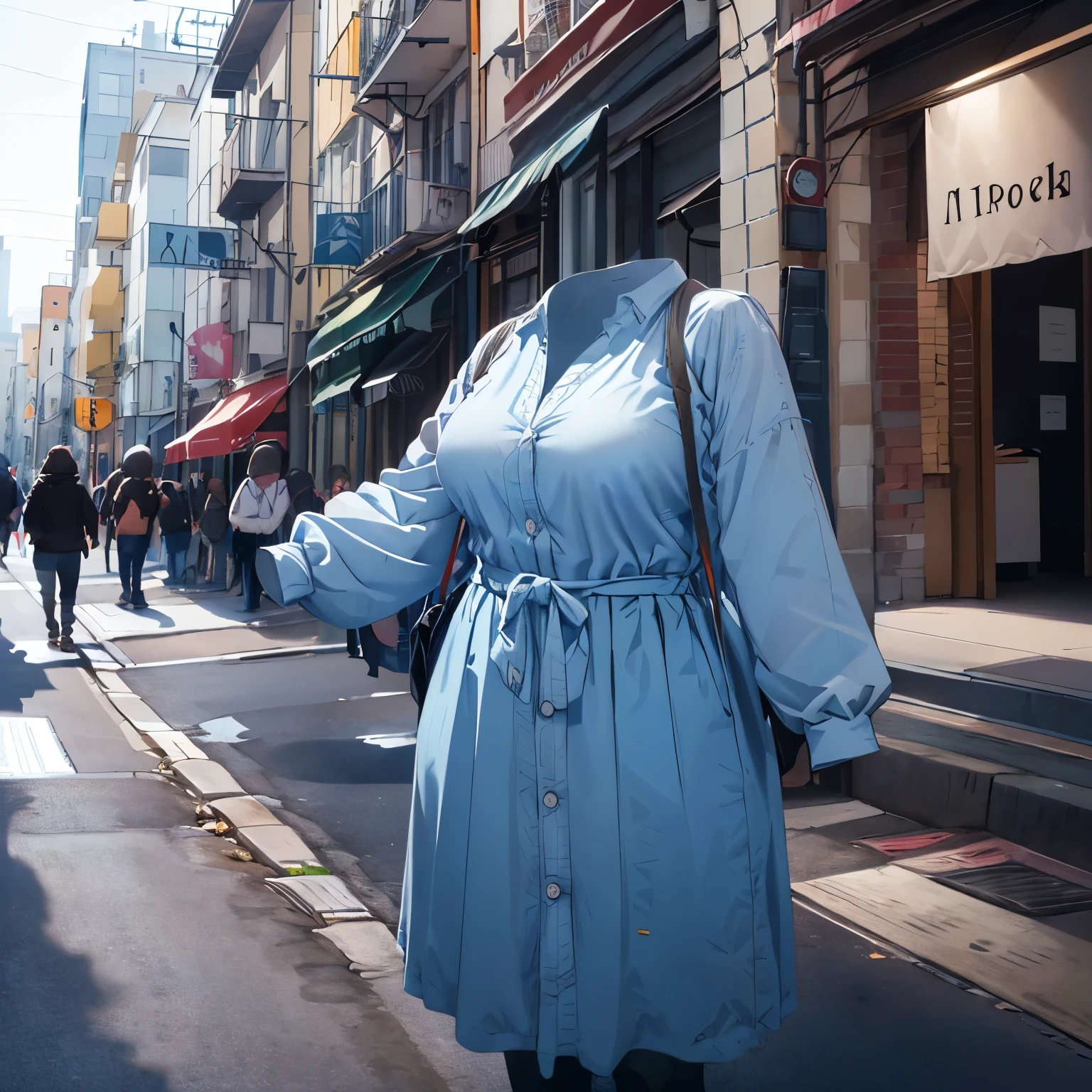 absurdres, highres, ultra detailed, Gothic dress, cute big breasts, (invisible, no human, headless, handless:1.5), chubby,cute pose