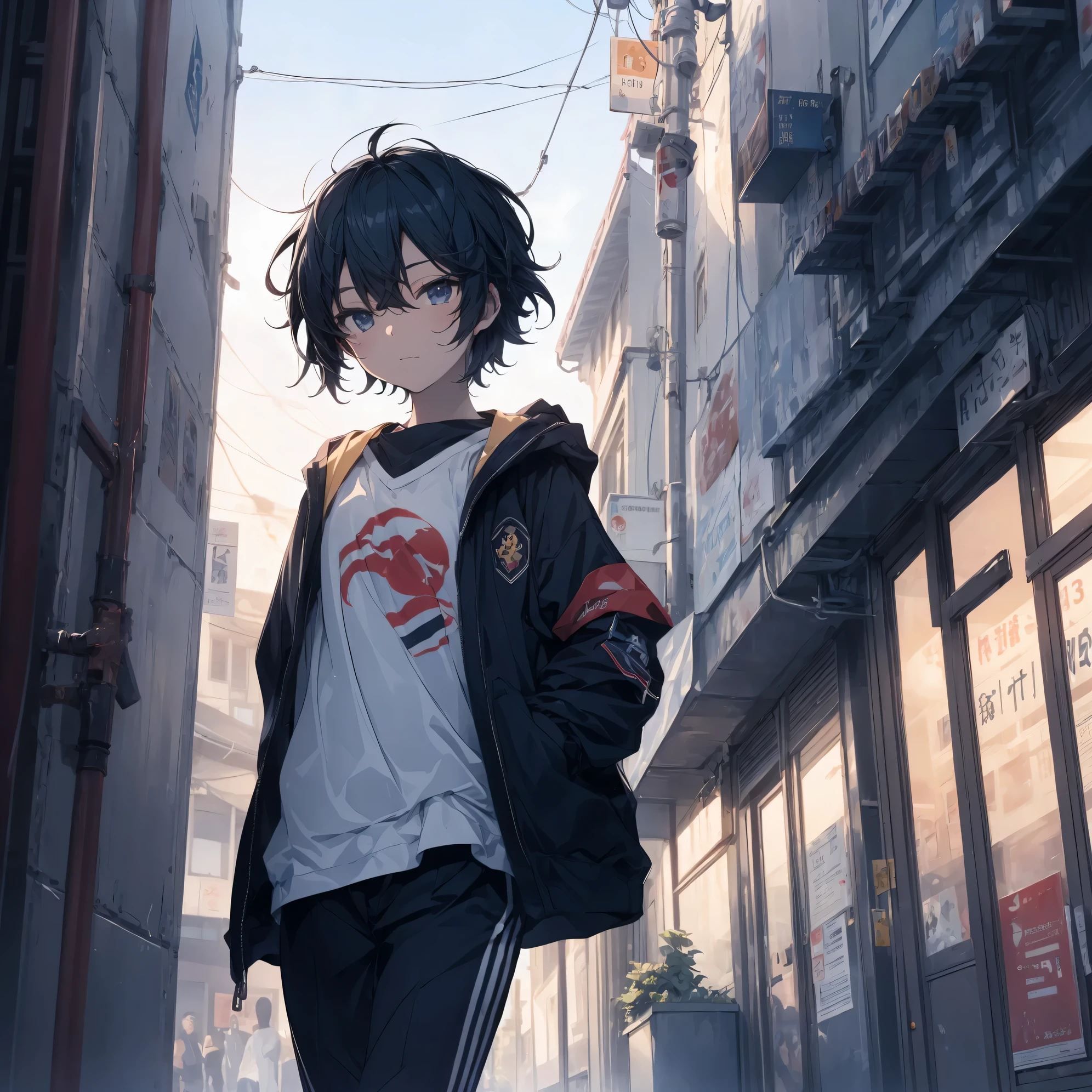 Super high quality by the art god, super detailed, High resolution, gwai&#39;s style, anime moe art style, best anime 8K konachan wallpaper, pixiv contest winner, perfect anatomy, break,(眠そうにalone学校へ行く女の子を描いてください. ),break, surreal high school girl, (alone,change,child,13 years old:1.3),All limbs, full finger,Middle school students, androgynous charm, (very, very short hair), messy hair, flat and soft chest, small ass, between legs, small eyes,beautiful detailed black eyes, Well-proportioned iris and pupils, disgusted eyes, High resolutionの詳細な髪, school uniform, skirt, On the way to school. break,super dense skin, Best lighting by famous artists, 8K, figure,