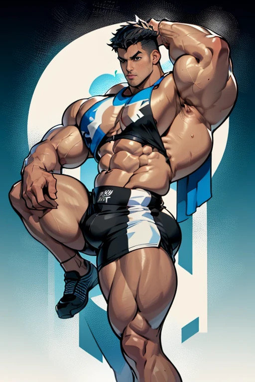 (((((Muscular solo girl bodybuilder))))), big muscless, huge muscles, big muscles, big muscles, big muscless, huge muscles, strong and strong々It was, exaggerated physique, thick black line drawing, unusually large physique, exaggerated physique, so beautiful. big muscless, extreme muscles, heavy line drawing, flexing big muscles, bulging muscles, wide hips, wide shoulders, ((Perfect human anatomy))