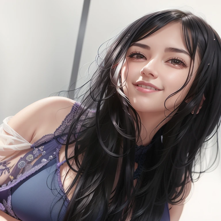 smiling woman with long dark hair wearing a purple bra top, 30 years old woman, 3 0 years old woman, (38 years old), ayahausca, 38 years old, 2 7 years old, 3 2 years old, 2 9 years old, 2 8 years old, 3 6 years old, alanis guillen