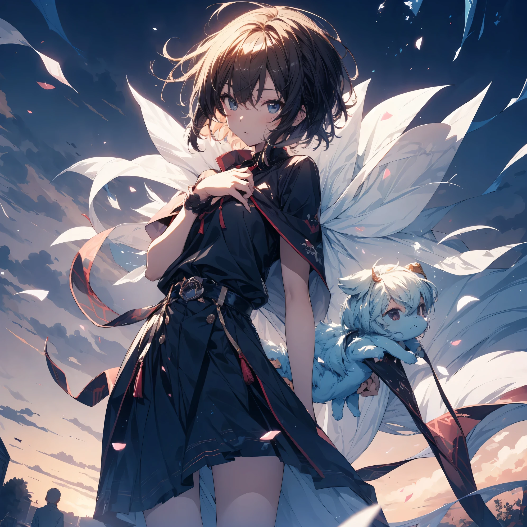 Super high quality by the art god, super detailed, High resolution, Ilya Kubshinov style, anime moe art style, best anime 8K konachan wallpaper, pixiv contest winner, perfect anatomy, break,(Please draw a sleepy girl walking alone.. ),break, surreal princess girl, (alone,change,child,13 years old:1.3),All limbs, full finger,((dark brown skin)), androgynous charm, (very, very short hair), messy hair, flat and soft chest, small ass, between legs, small eyes,beautiful detailed black eyes, Well-proportioned iris and pupils, disgusted eyes, High resolutionの詳細な髪, Transparent Dress, in an islamic stone palace. break,super dense skin, Best lighting by famous artists, 8K, figure,