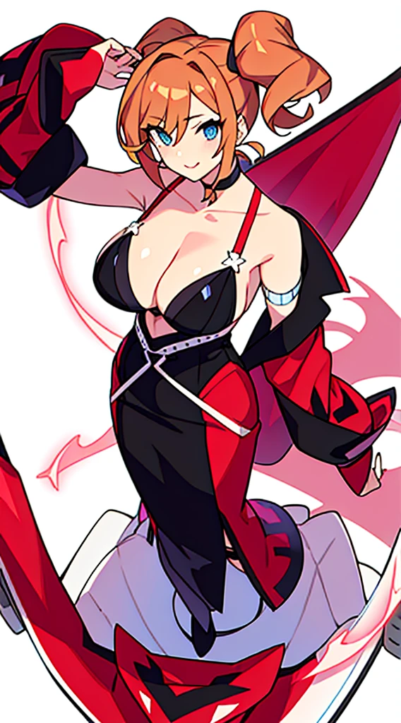 Anime lady , bra, white background, standing,