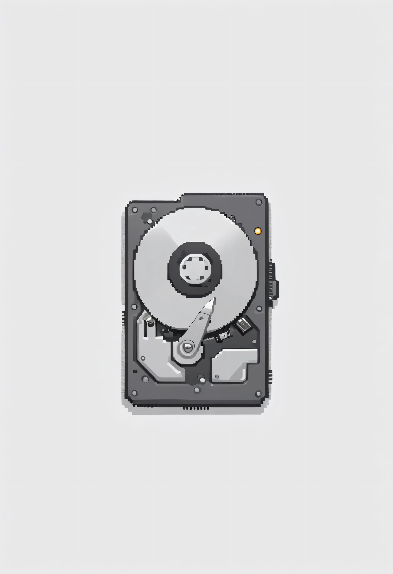 hard disk drive,(Pixel art:1.5), minimalistic, 8bit, (pixel theme),best quality,(masterpiece:1.5),white background