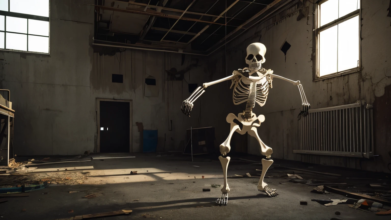 JackSkellington1024, full body, lifting dumbbells in a gym, highly detailed, photography, ultra sharp, film, bokeh, professional, 4k <lora:JackSkellington1024-000495:0.5>