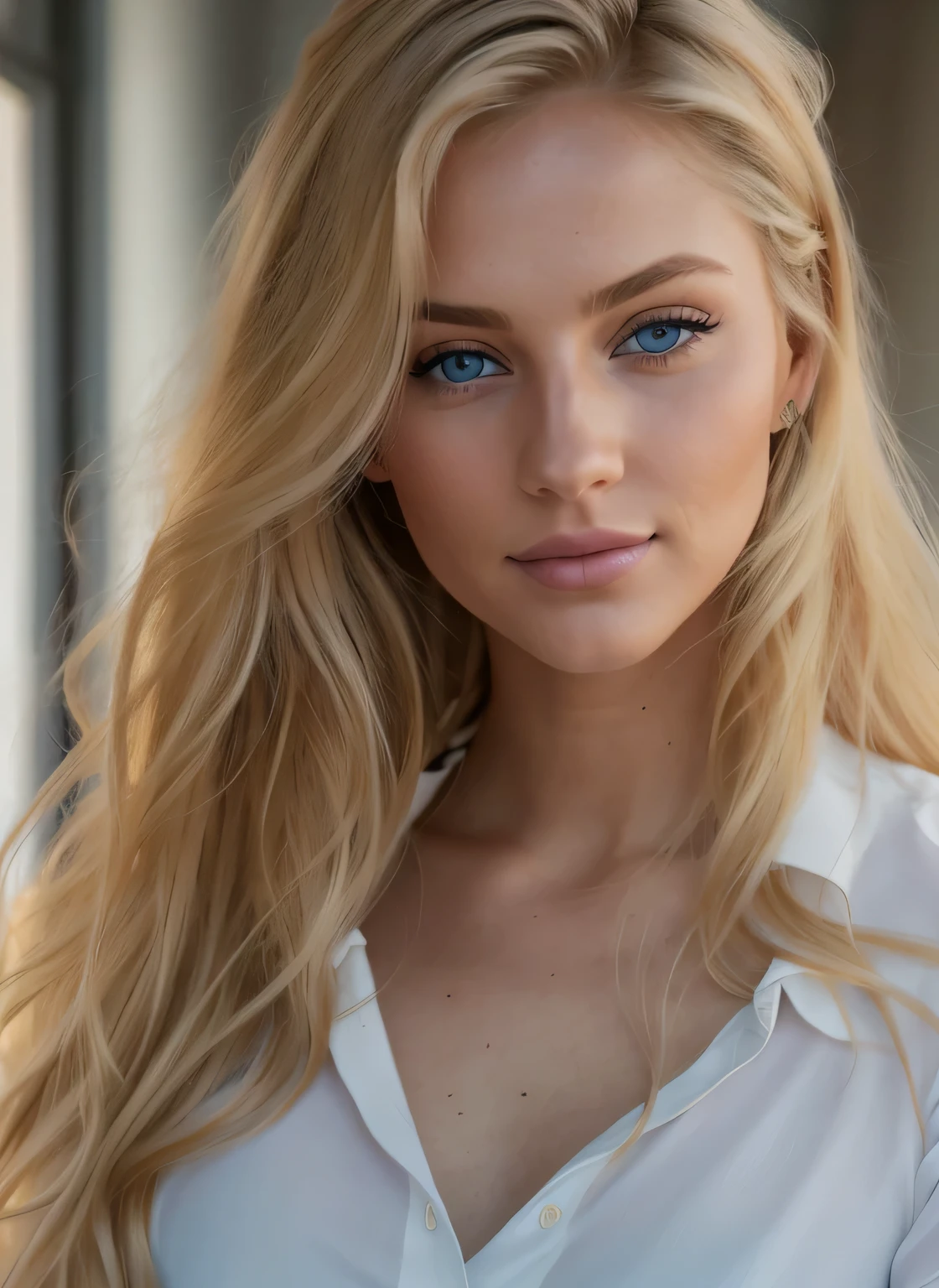 blonde woman with blue eyes and long hair posing for a picture, gorgeous young model, soft portrait shot 8 k, beautiful blonde girl, beautiful female model, beautiful young woman, very beautiful young woman, blonde beautiful young woman, beautiful blonde woman, blonde and attractive features, portrait of a beautiful model, photo of a beautiful woman, beautiful model girl, blonde hair and blue eyes