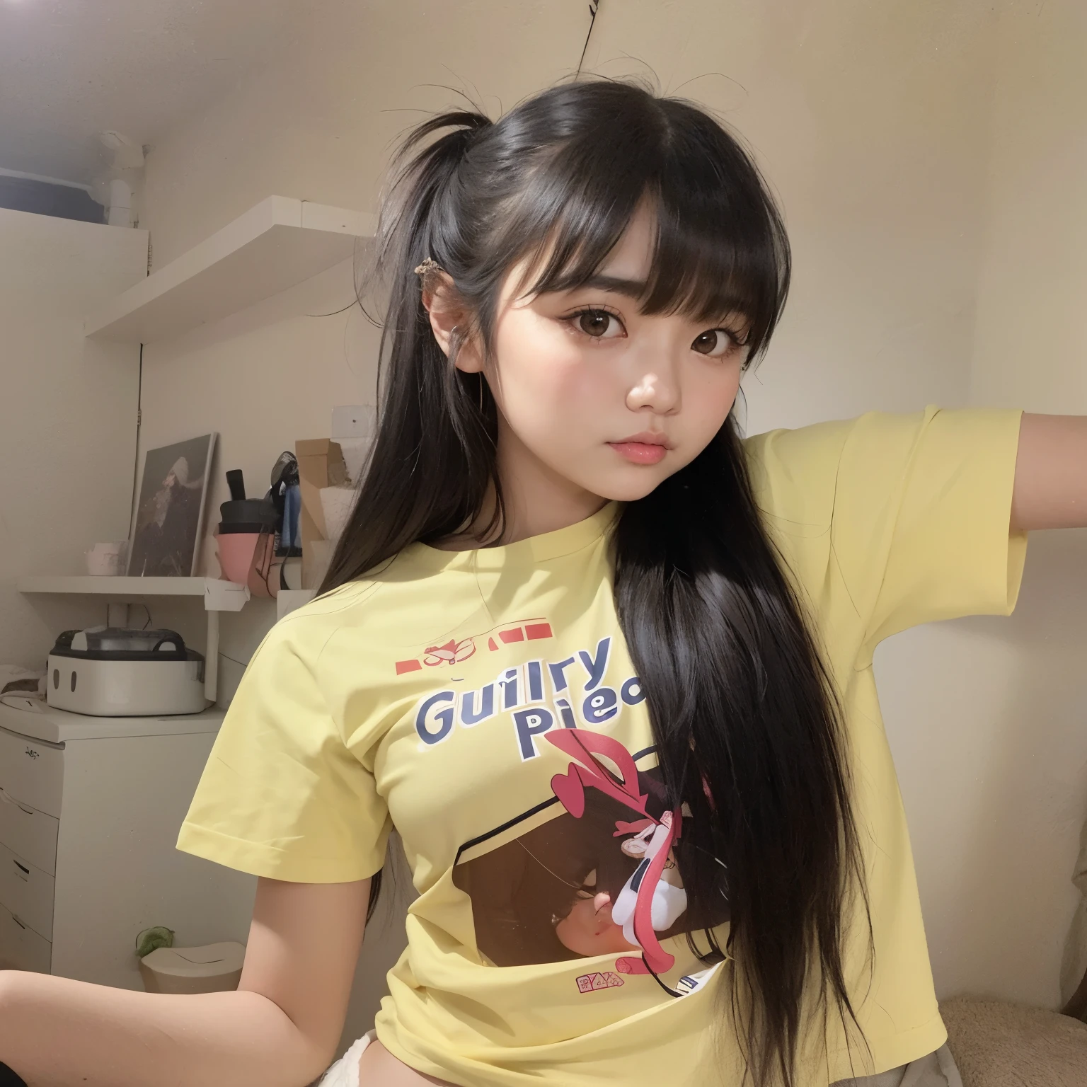 there  a woman with long hair posing for a picture, long hair with bangs, neat hair with bangs, long hair with full bangs, fluffy bangs, with full bangs, she has black hair with bangs, with bangs, ulzzang, long straight bangs, anime girl in real life, long dark hair with bangs, long black hair with bangs, anime thai girl