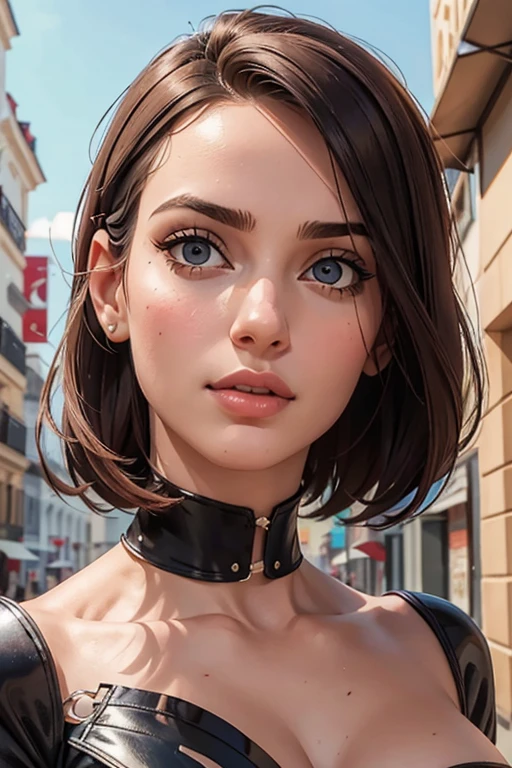 uma mulher com cabelo comprido, vestindo roupas casuais, Caminhando na cidade, realistic rosto perfeito, rosto bonito da mulher, Maquiagem glam, maquiagem de olhos escuros, cabelo castanho escuro e maquiagem, rosto perfeito model, Arabella mist splitter, rosto perfeito ), beautiful lips:5 elegante, lindo rosto feminino, rosto feminino atraente!!!, lindo rosto feminino, Linda maquiagem, rosto perfeito!!