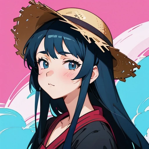 anime girl with long black hair wearing a straw hat, anime style 4 k, beautiful anime portrait, anime moe artstyle, anime art wallpaper 4k, anime art wallpaper 4 k, high quality anime artstyle, anime style portrait, guweiz, artwork in the style of guweiz, detailed digital anime art, anime art wallpaper 8 k, cute anime girl portraits