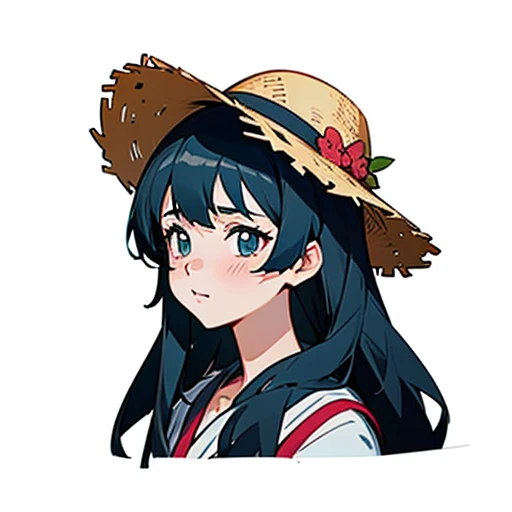 anime girl with long black hair wearing a straw hat, anime style 4 k, beautiful anime portrait, anime moe artstyle, anime art wallpaper 4k, anime art wallpaper 4 k, high quality anime artstyle, anime style portrait, guweiz, artwork in the style of guweiz, detailed digital anime art, anime art wallpaper 8 k, cute anime girl portraits