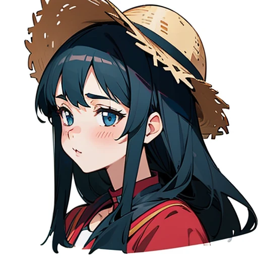 anime girl with long black hair wearing a straw hat, anime style 4 k, beautiful anime portrait, anime moe artstyle, anime art wallpaper 4k, anime art wallpaper 4 k, high quality anime artstyle, anime style portrait, guweiz, artwork in the style of guweiz, detailed digital anime art, anime art wallpaper 8 k, cute anime girl portraits