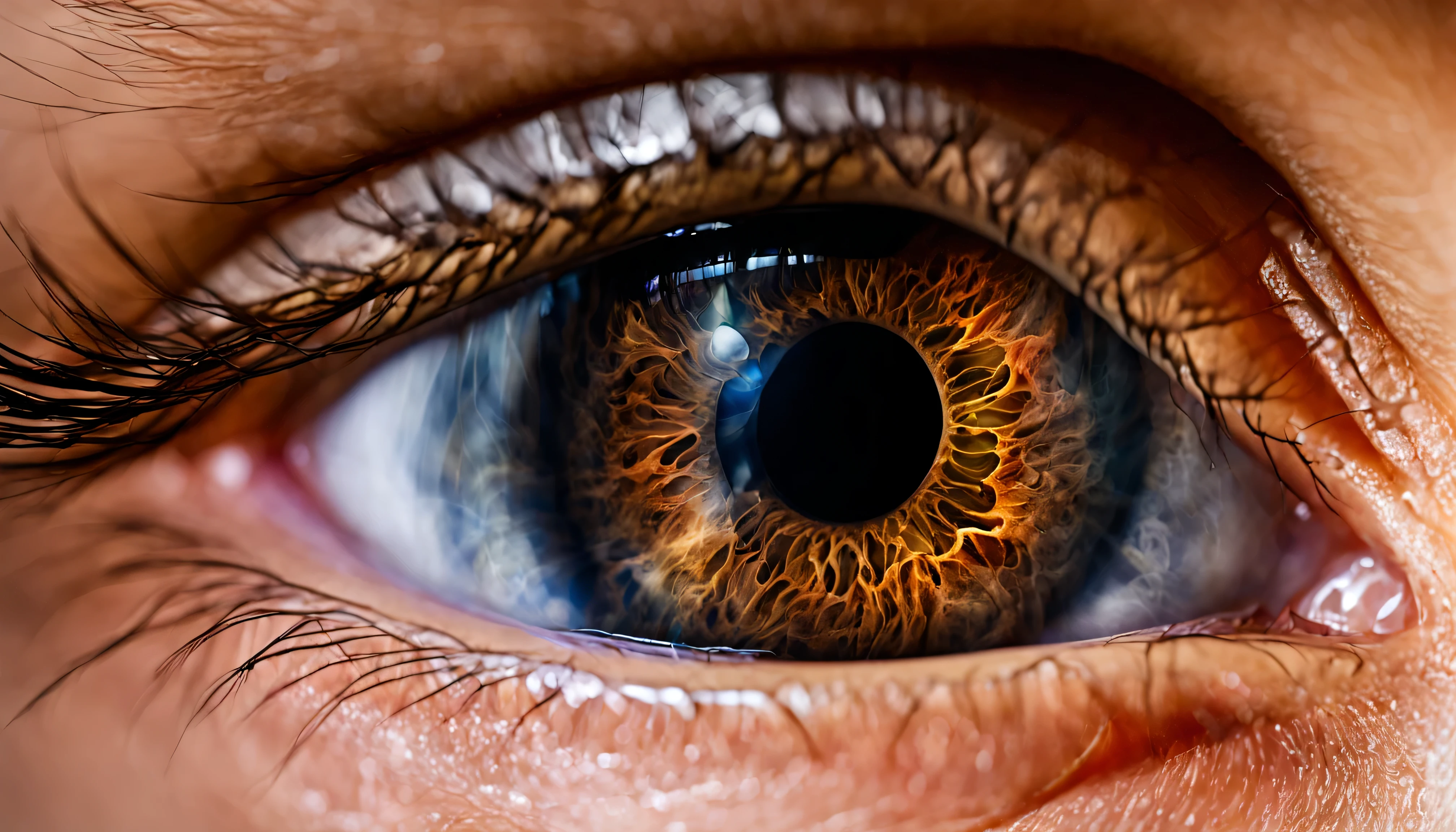a extreme closeup of a eye,galaxy, black hole, starts, eyes closeup,  