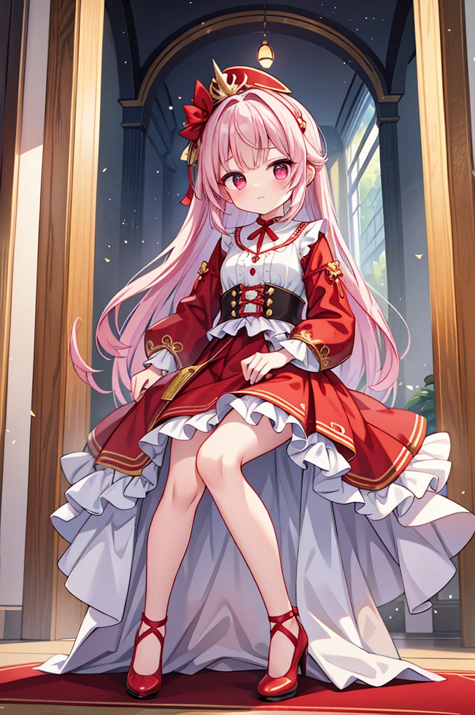 Her motifs are fire and courage.。
Her costume is a high-leg type outfit based on white and red with short translucent frills from the waist.。There is a pendant on the chest、her hair is red in a ponytail、I have a headdress on my head。her eyes are golden、Eyelashes are long and full。her shoes are red high heels、A golden ribbon is attached to the ankle。