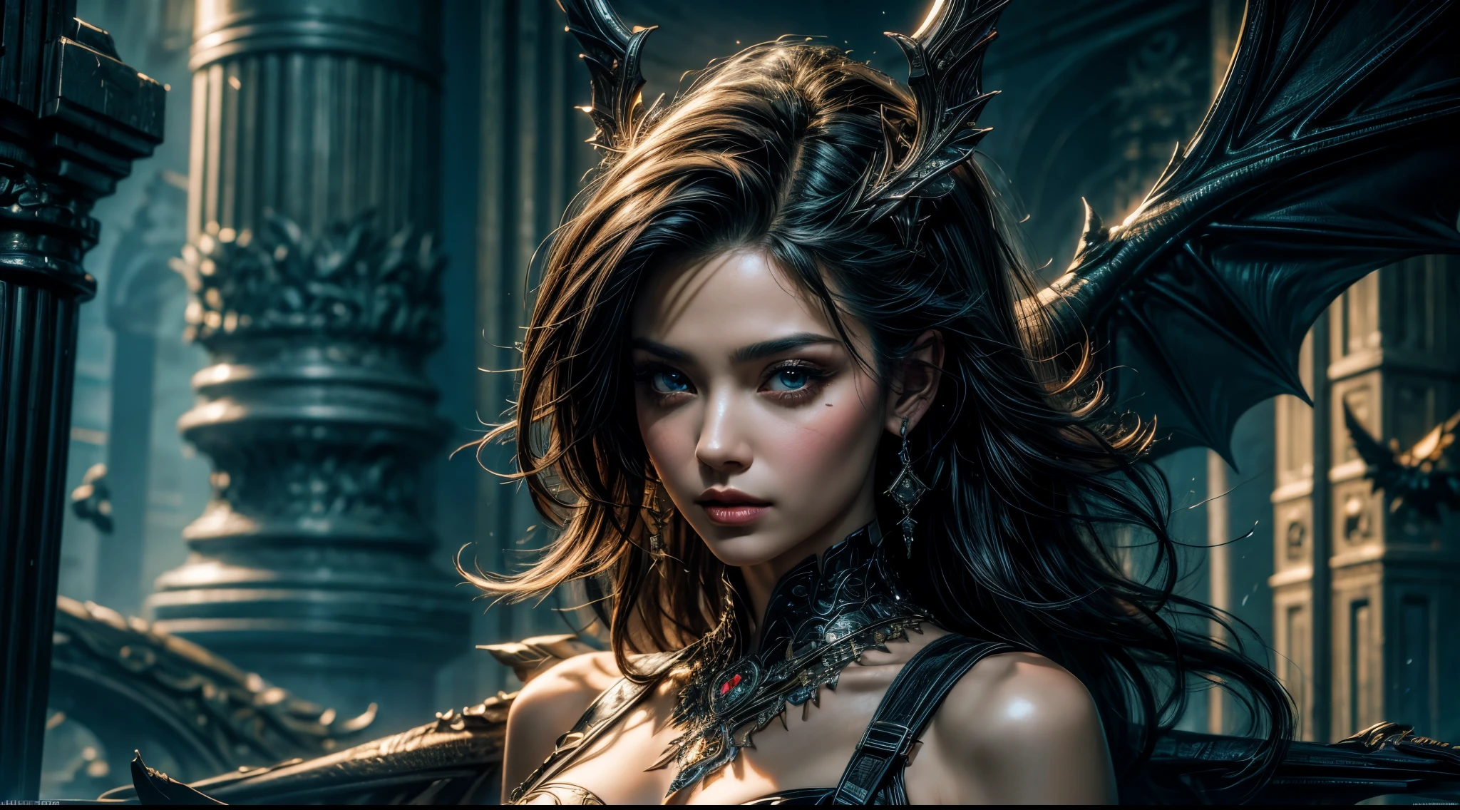 ((intricate details)),dark fantasy (/style/), gloomy atmoshere, (beautiful succubus girl, long hair), (sexy black lace outfit), (horny expression) , muted colors, sharp focus, cinematic, (walking pose, dynamic pose), trending on artstation, (majestic oil painting by ed blinkey, atey ghailan, by jeremy mann, greg manchess),nsfw,style of ohwx, (beautiful symmetrical puffy eyes)