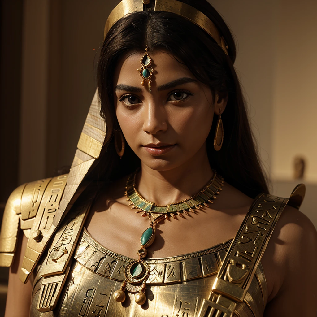 Create realistic 3D images of ancient Egyptian necklaces in various beautiful styles.