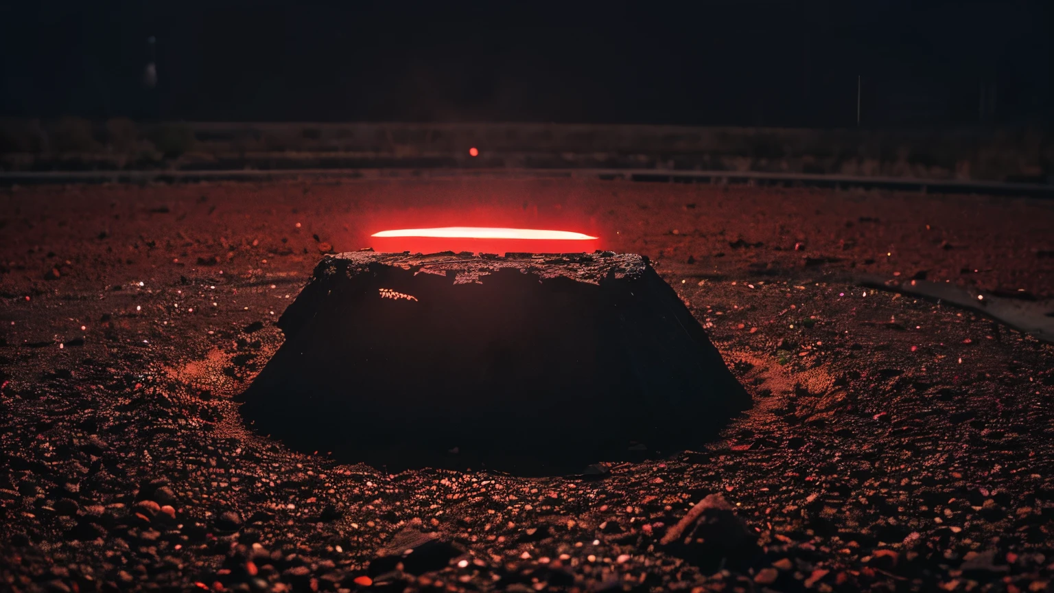 HDR,best quality,8k,32k,ultra-detailed,masterpiece,no human,gravel floor,dark background,night,covered on red ink