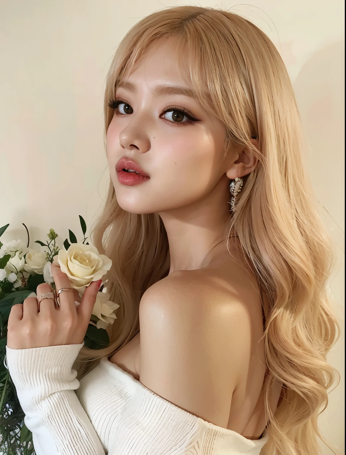 Mulher loira em lingerie branca posando em um espelho, Parque Roseanne do Blackpink, Heonhwa Choe, Menina coreana jovem bonita, TaeJune Kim, com longos cabelos loiros, Menina coreana jovem bonita, com longos cabelos brancos, Mulher sul-coreana bonita, Menina coreana, Jinyoung Canela, Ana Takamaki, Jaeyeon Nam, com longos cabelos brancos, em linho