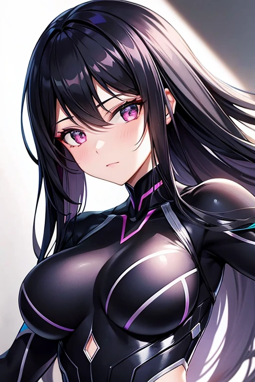 synthetic woman, beautiful, black hair,