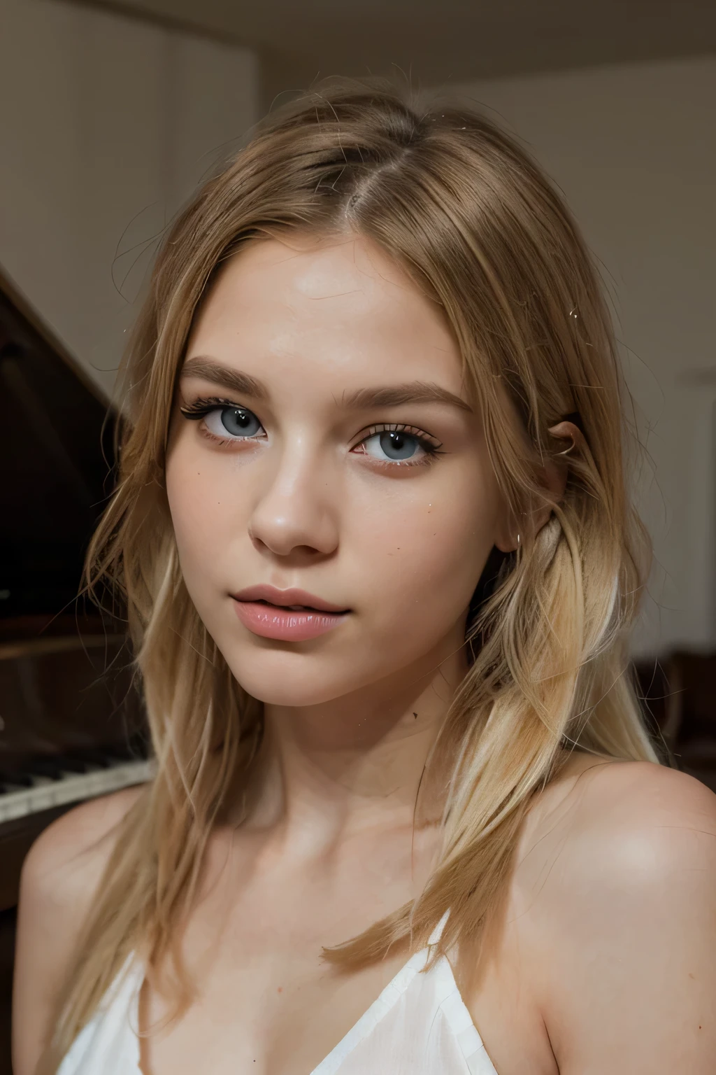 dasha playing piano in a concert hall, 20 year old woman, showing full legs, perfect face, masterpiece, blue eyes, hair is [long|(blonde:1.7)], petite, [(extremely detailed:1.5)|(matte:1.7)|healthy] human skin', (extremely detailed face:1.5), ([(realistic:1.125)|(matte:1.125)|extremely detailed|natural|beautifully styled] human hair:1.5), ([gorgeoueautiful|sexy] [eyeace|lips|woman]:1.5), (large [hipake lipreasts]:1), human skin has [visible|[(wrinkles:0.625)|small pores]], ([human [head|hair|chest|hips|legeet]|well drawn|present| visible] in frame:1.25), cute nose, Russian, oval face