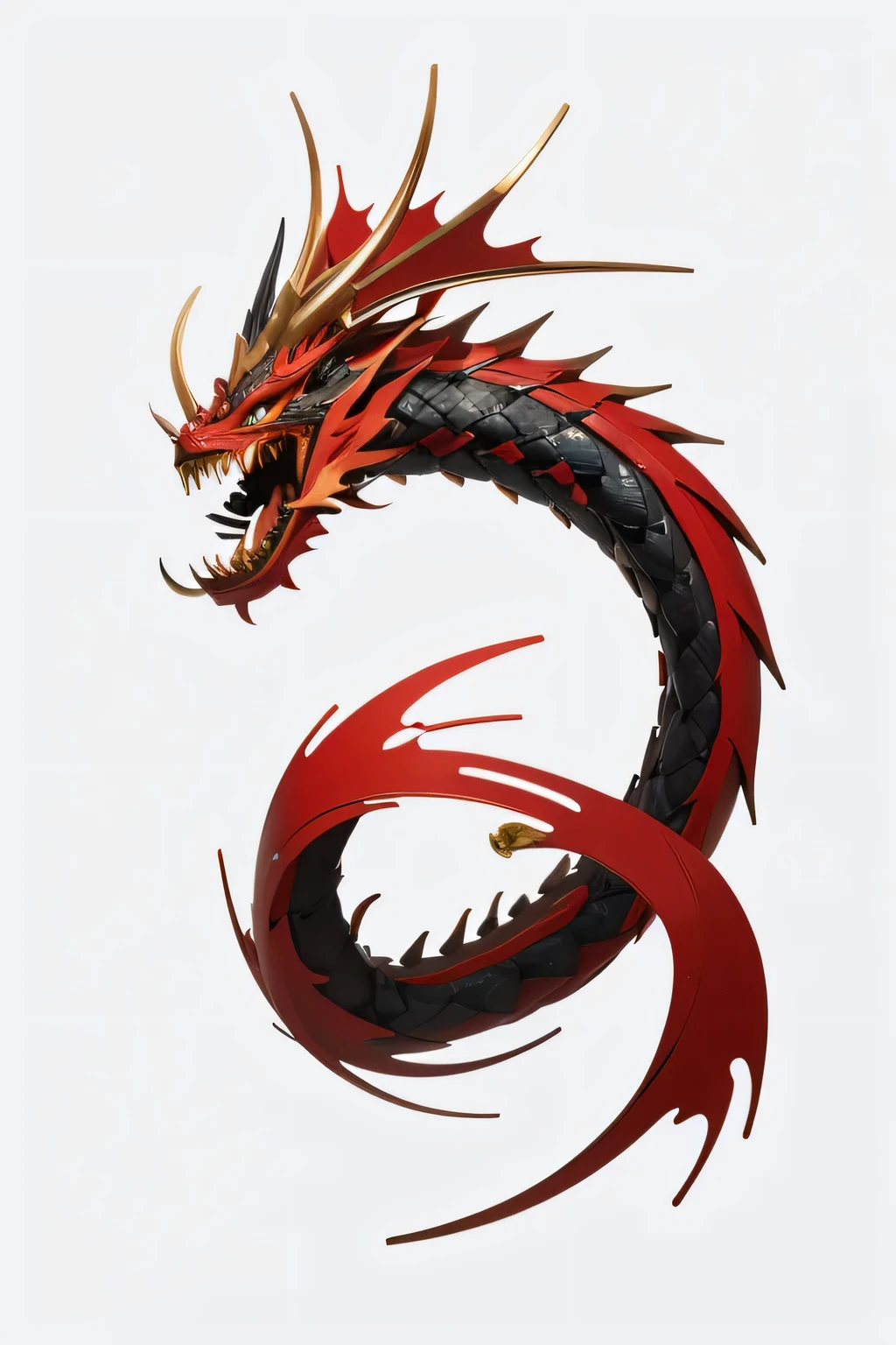 Chinese dragon,New Chinese,minimalist,hand drawn style,illustration,White background,festive