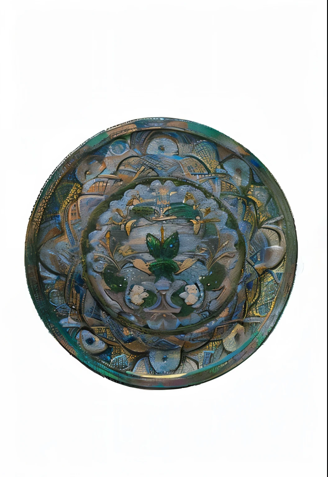 A bronze mirror decorated with a gourd pattern， yet exquisite，The whole  round，dignified and generous，Suitable for collection and display。