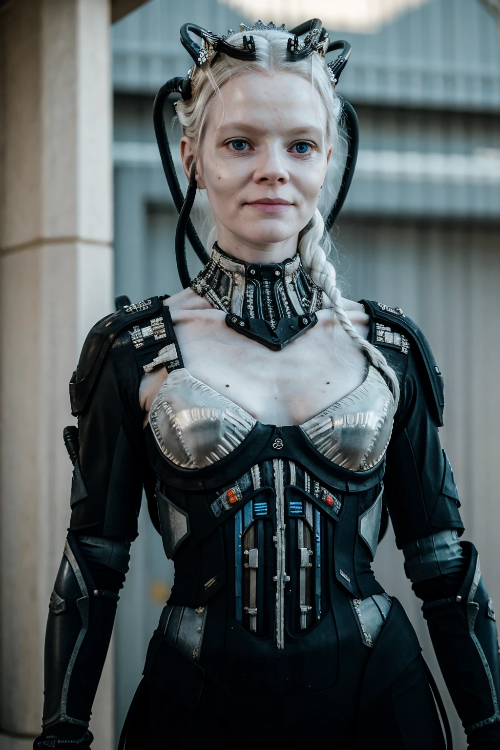 borg woman casey, (cable:1.4), 

[(pale white:.1) (Natural:1) (skin:1.3)::8]
[[(Natural:1.1) (pale white:.9) (skin:1.3):8]::16]
[(Natural:1) (pale white:1.3) (skin:1.3):16]
 [(with:.01) (beauty_marks:.01):6], 

[bald:(long light blonde hair:1.2):12], [(blue eyes:1):4], [albino Nordic:8],
Side view, 
(medium shot:1.4), sexy (cyborg:.05) (cybernetic:.1) (implants:.1), (cyborg:.1) (cybernetic:1.1) (bikini:1), [(busty:.8):1], 

young,   front light, well lit, outdoors, in nature, sunny, fit, [led lights, laser lights:4], detailed skin,  photograph, detailed, high resolution, RAW photo, in frame, 

[BREAK:8] 
[(many beauty_marks and:.01) (many light moles on her skin:1):8], 

[BREAK (light brown moles:.1):12]