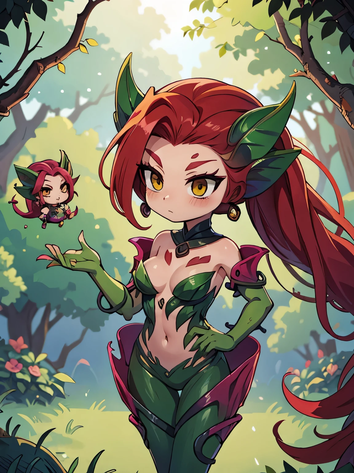 Zyra - El ascenso de las espinas - League of Legends, chibi