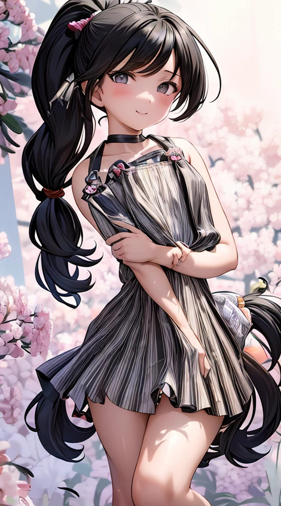 Junior high and high school students,beautiful girl,Fine skin,black hair,ponytail,lower body,real,private server