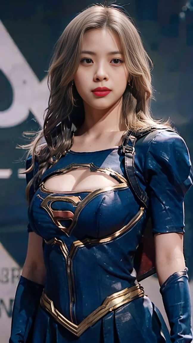 Woman body set big breasts, Supergirl costume dress