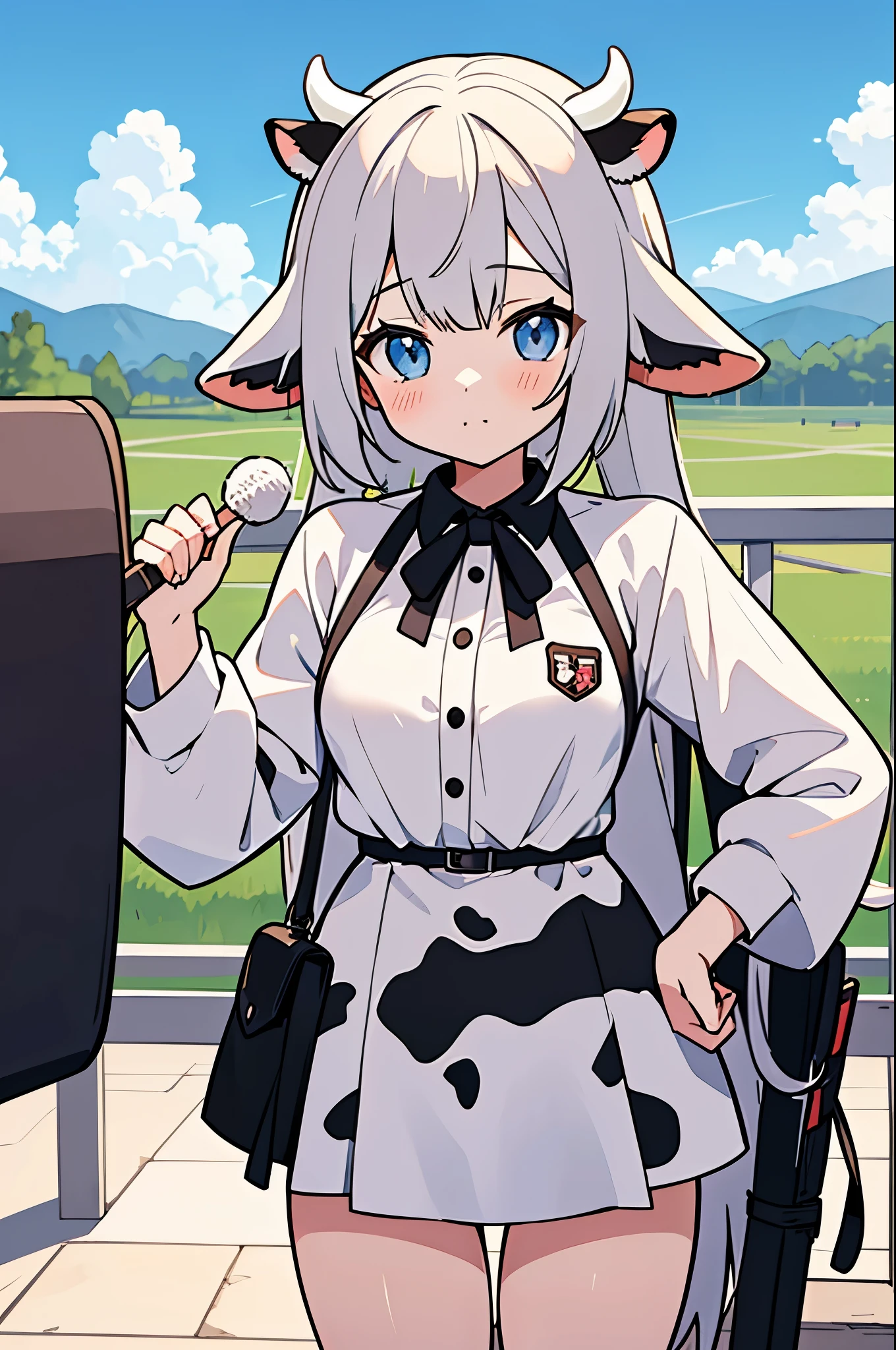 cow-girl, cow ear, anime girl, 