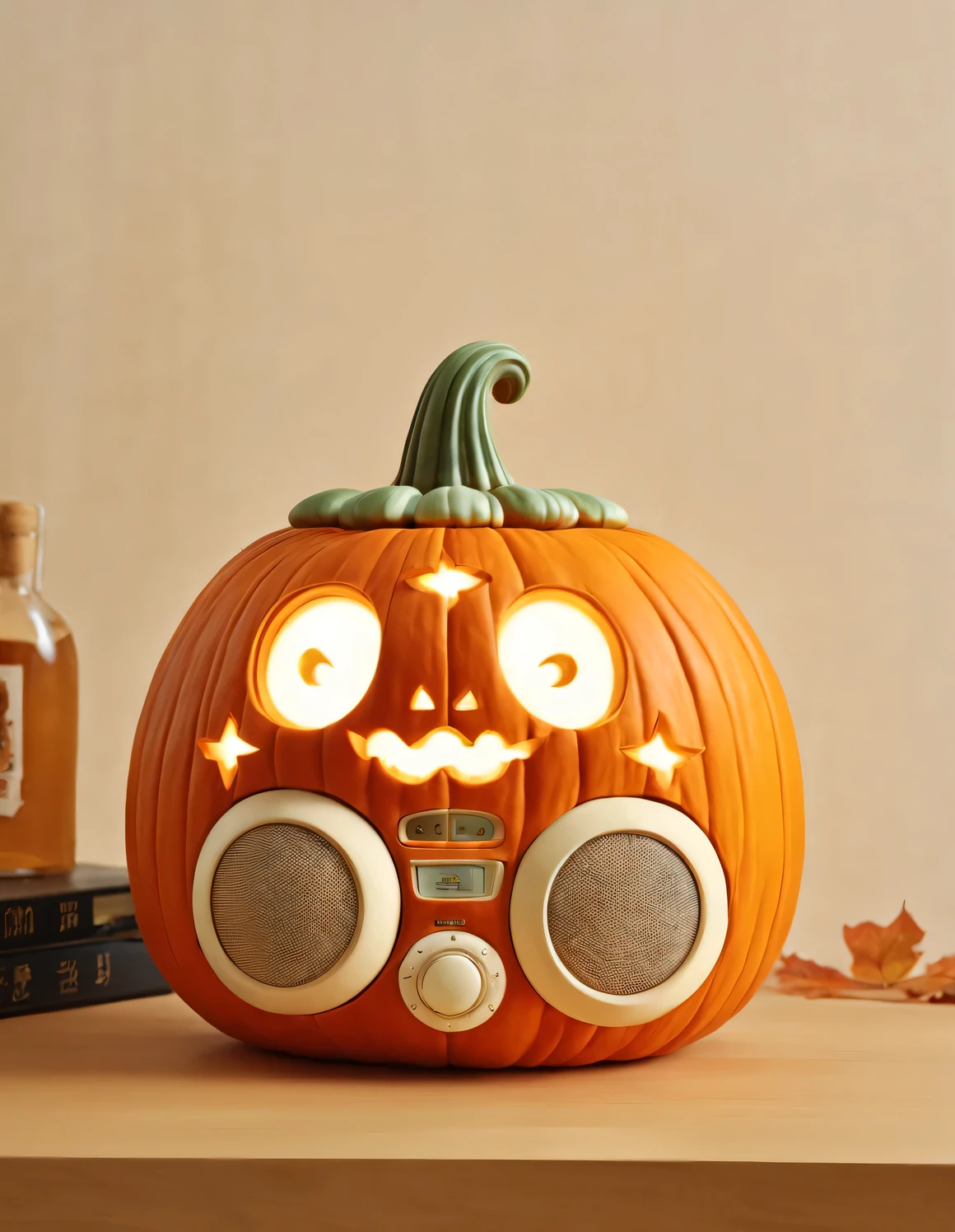 Pumpkin three-dimensional carving cute radio