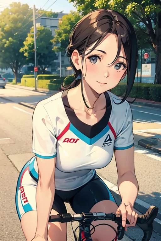 cycling、beautiful mature woman