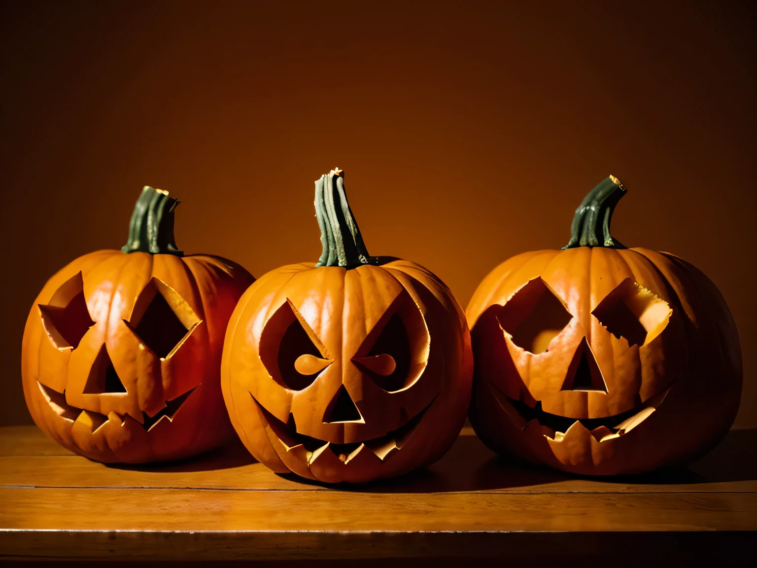 pumpkins with carved faces are lined up on a table, amazing, pumpkins, jack - o'- lantern, jack-o-lanterns, carved, october, carving, masterpiece work of art, adi meyers, by Dennis Flanders, pumpkin, straight on portrait, pumpkin head, creepy themed, she a gourd, scintillating, menacing!, david myers