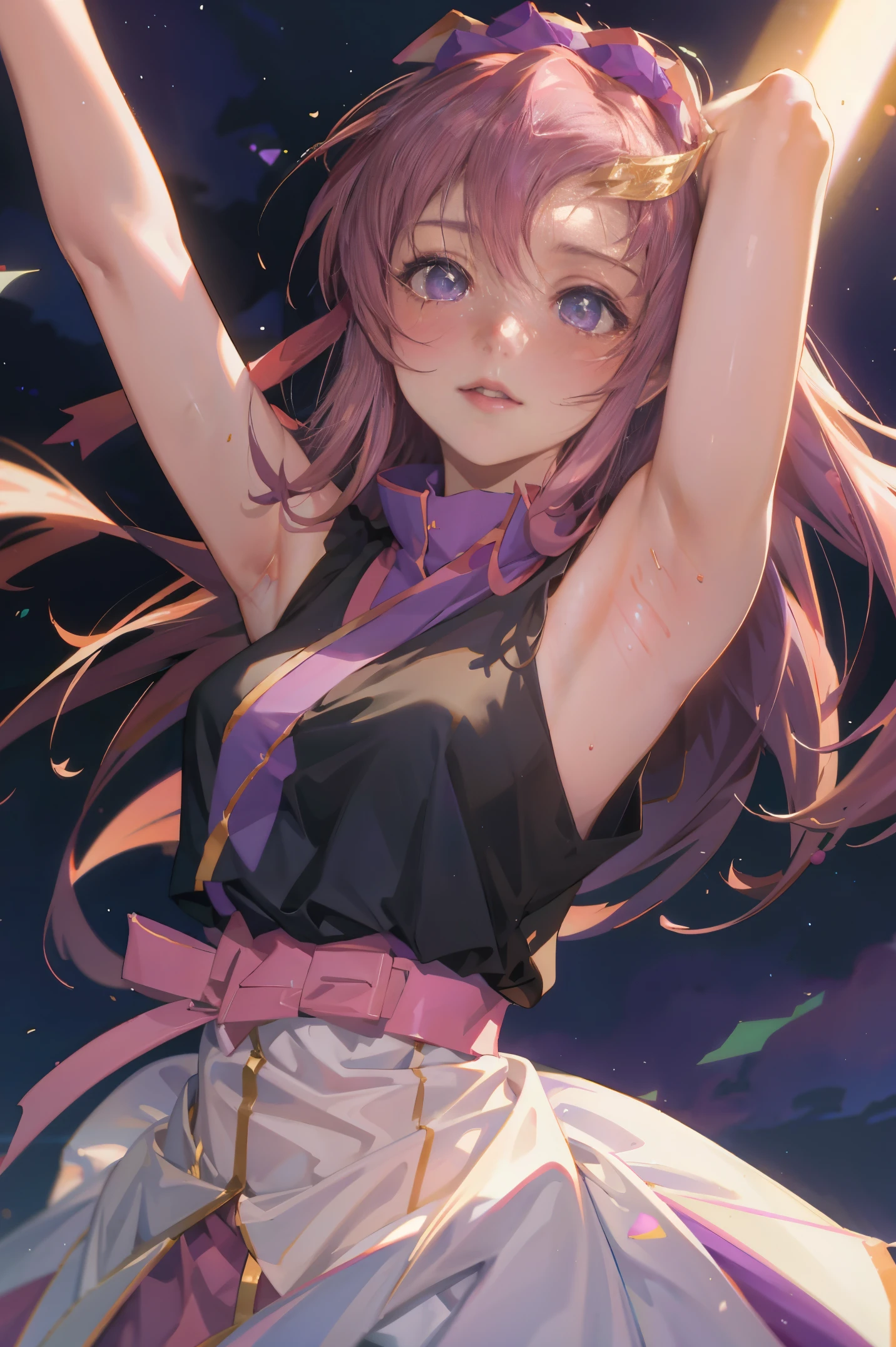 masterpiece, best quality,lacus-bk, 1girl, solo,armpit,bare arms