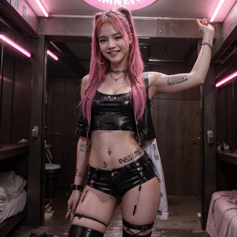 Blackpink's Rosè as a punk prostitute who never showers and is completely dirty with semen while smiling in a perverted and proud way