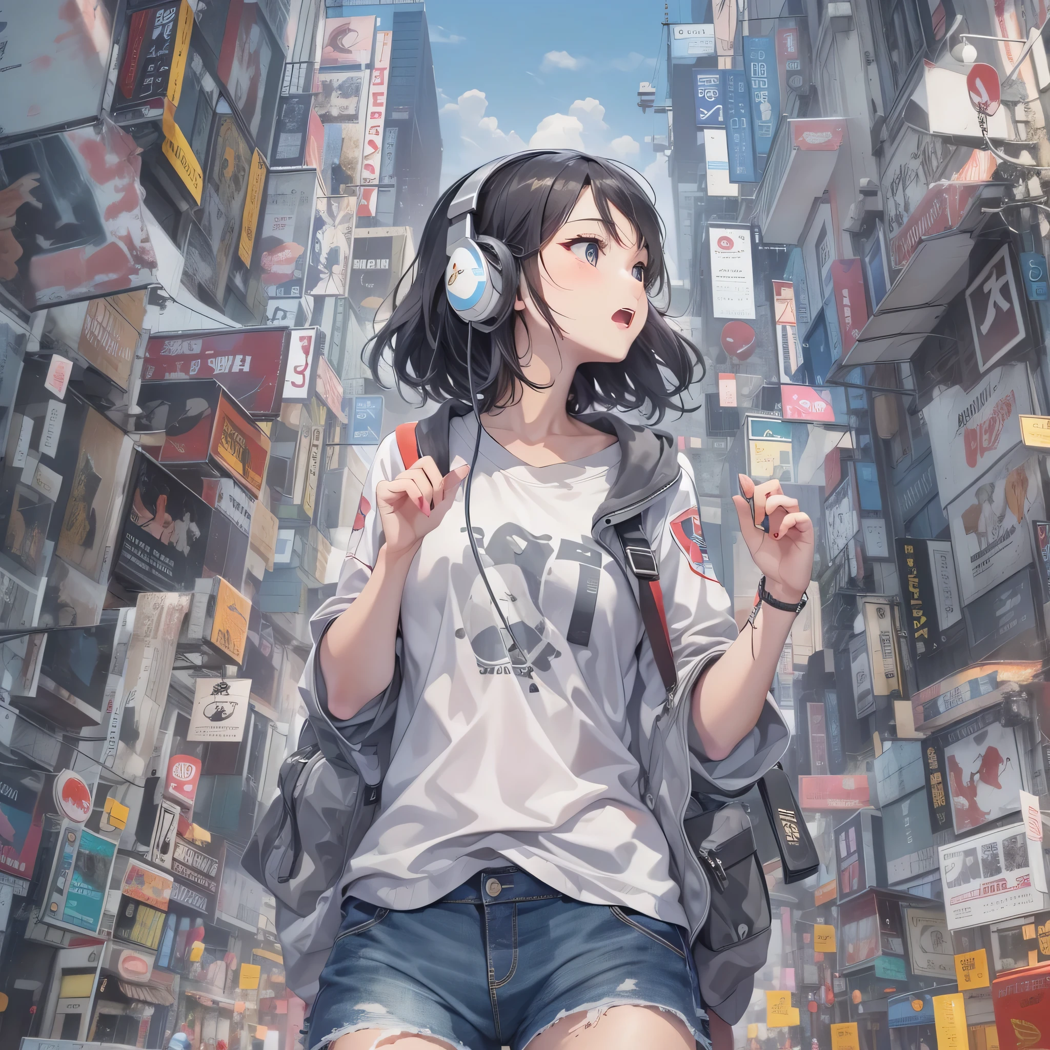 She created an amazing image of a girl who dreams of flying in the sky with her pet dragon. The images have a colorful and whimsical atmosphere, And the girl and the dragon look very happy and free. The image has、There are also details that indicate the character and hobbies of the girl, Her headphones and more, Her backpack, and her sketchbook. The image impressed the judges and readers with its originality and creativity.