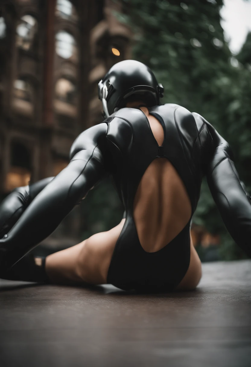 (best quality, 8K, At 32K, muste piece, ticker:1.2),Pretty Woman Pictures, large breasts,upper body whole body,face focus,body suits, background, from below, Looking at Viewer,rubber suit,Fully fitted suit
