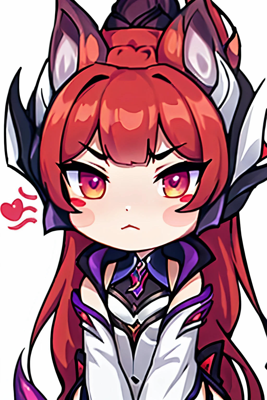 Zyra - Crime City Nightmare - League of Legends, chibi, blush stickers, HD, white clothes, red hair