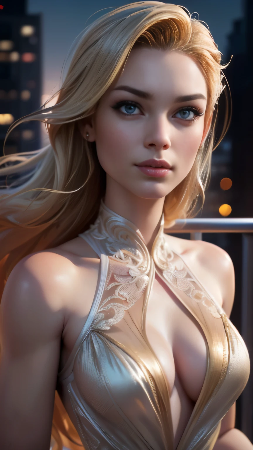 photo of Rebecca Romijn, RAW, beautiful woman, ((portrait)), ((detailed face:1.2)), ((detailed facial feature, detailed skin, clear skin), (perfect proportioned body), (wearing a sexy dress) (high detailed city environment, apartment balcony), (realistic photo, best quality, detailed), (8k wallpaper), (cinematic lighting, dramatic lighting) (sharp focus, intricate)