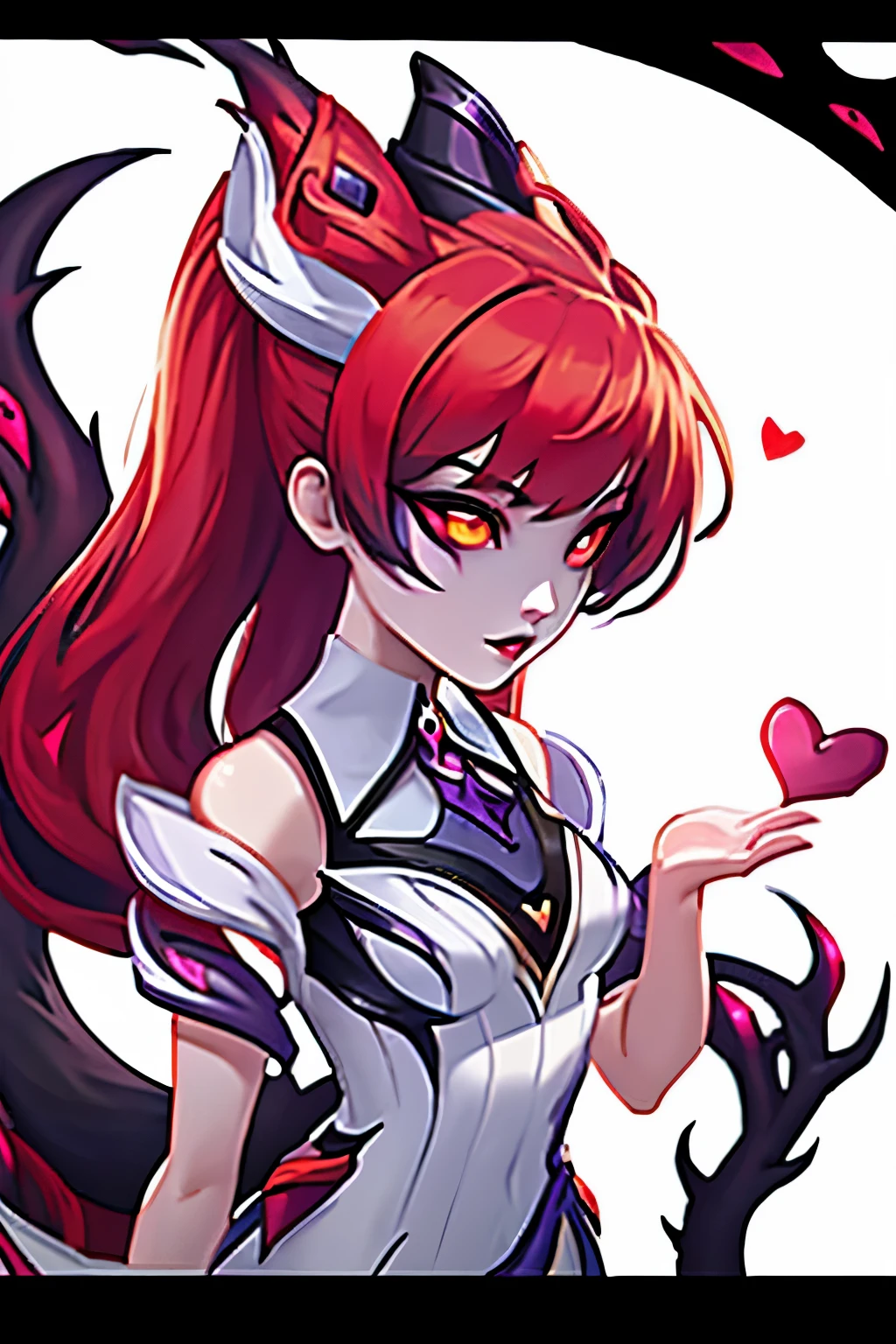 Zyra - Crime City Nightmare - League of Legends, HD, white clothes, red hair, heart in eye