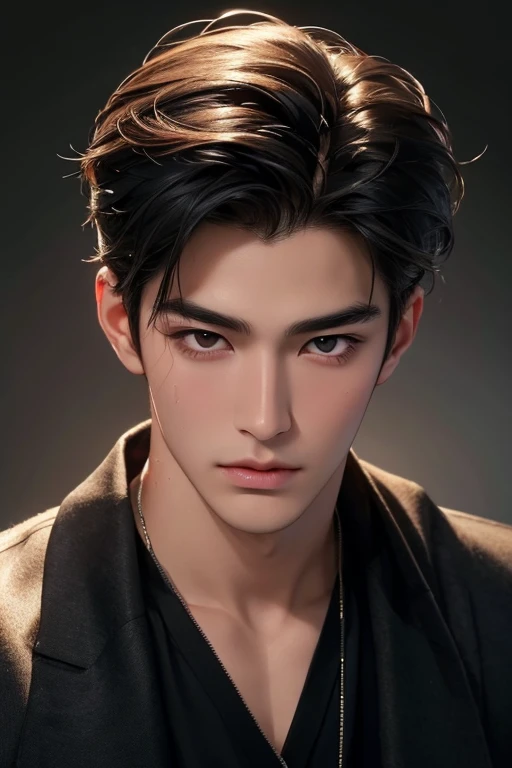 ((High quality)), ((masterpiece)), ((highly detailed)), perfect face, realistic, ((man)), ((Asian)), young, 20 years old, black hair, comma hair style, ((handsome)), detailed eyes, beautiful detailed nose, realistic body, realistic light, comfortable exprssions, cute guy, sweat guy, cool guy, young, muscular body, full body