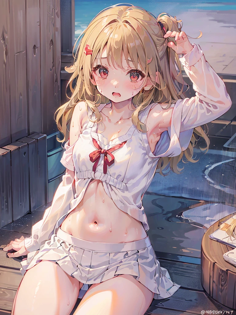 photo realistic, photo realistic, photo realistic, (masterpiece,best quality:1.4),(8k,raw photo,photo realistic:1.2),Not Safe for Work, detailed skin,detailed face,1girl,Japanese idol,cute face,Child,petite,
White Mini skirt, (((No Panties))), (((twat))), Open twat, happy, medium bob, (sitting on,spread legs), (((blonde hair))), ((wavy hair)), , child, 12 yo, (top-less, small breasts, nipp), ((puss juice, Sweat, Sweatdrop)), (((spread puss,Not Safe for Work))), crotch grab, ure-thra, urinates,