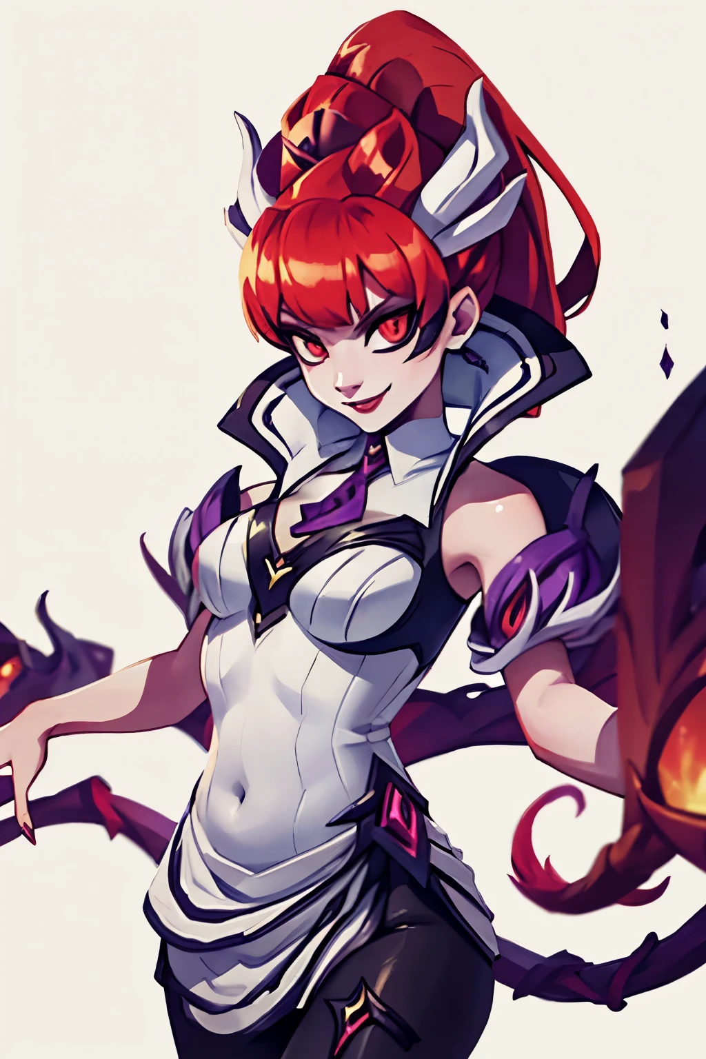 Zyra - Crime City Nightmare - League of Legends, HD, white clothes, red hair, evil smile