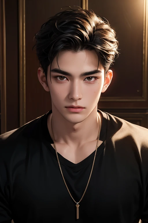 ((High quality)), ((masterpiece)), ((highly detailed)), perfect face, realistic, ((man)), ((Asian)), full body, young, 20 years old, black hair, comma hair style, ((handsome)), detailed eyes, beautiful detailed nose, realistic body, realistic light, comfortable exprssions, cute guy, sweat guy, cool guy, young, muscular body, abs body, hot clothes, sexy