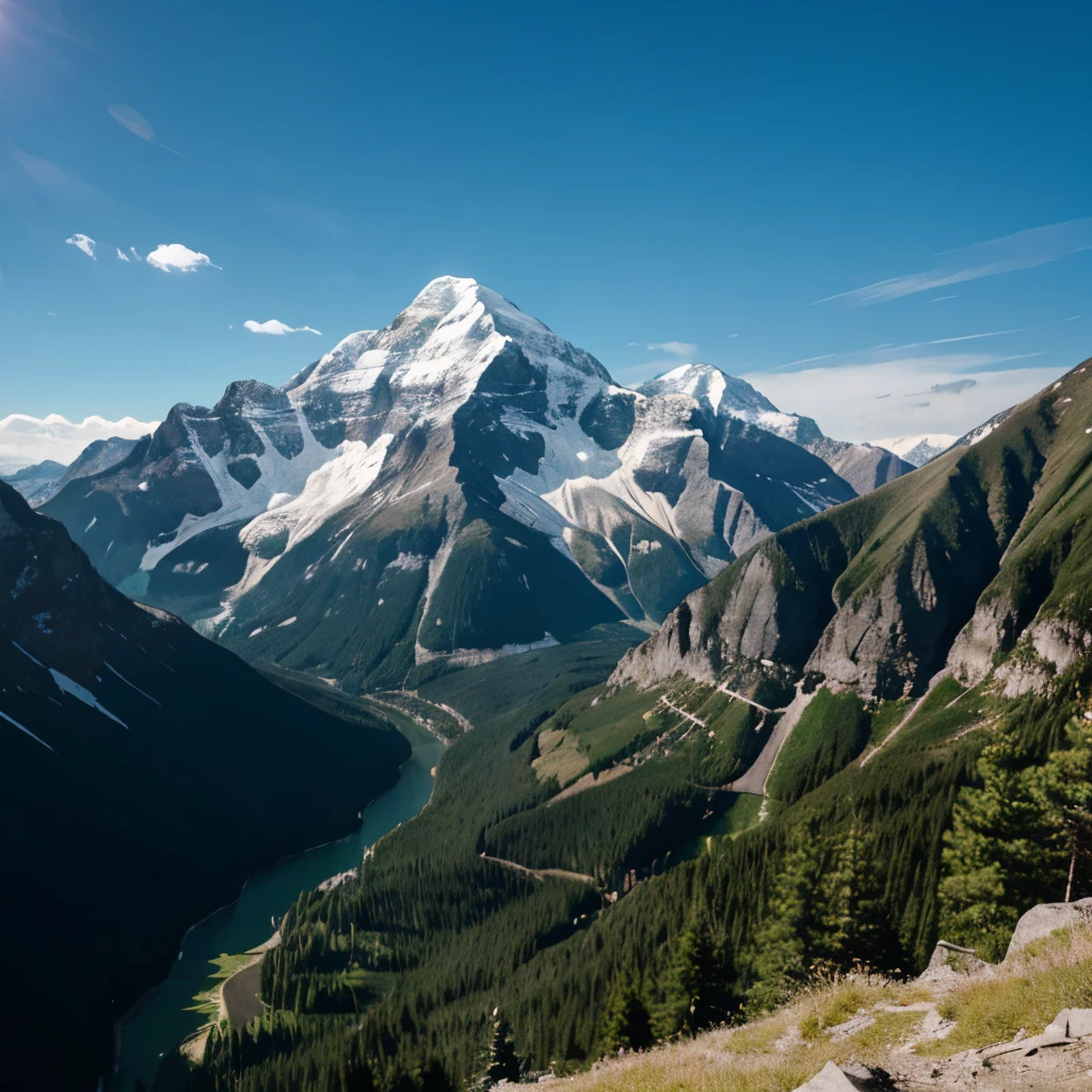 A beautiful scenery mountain, from a telephoto view.
