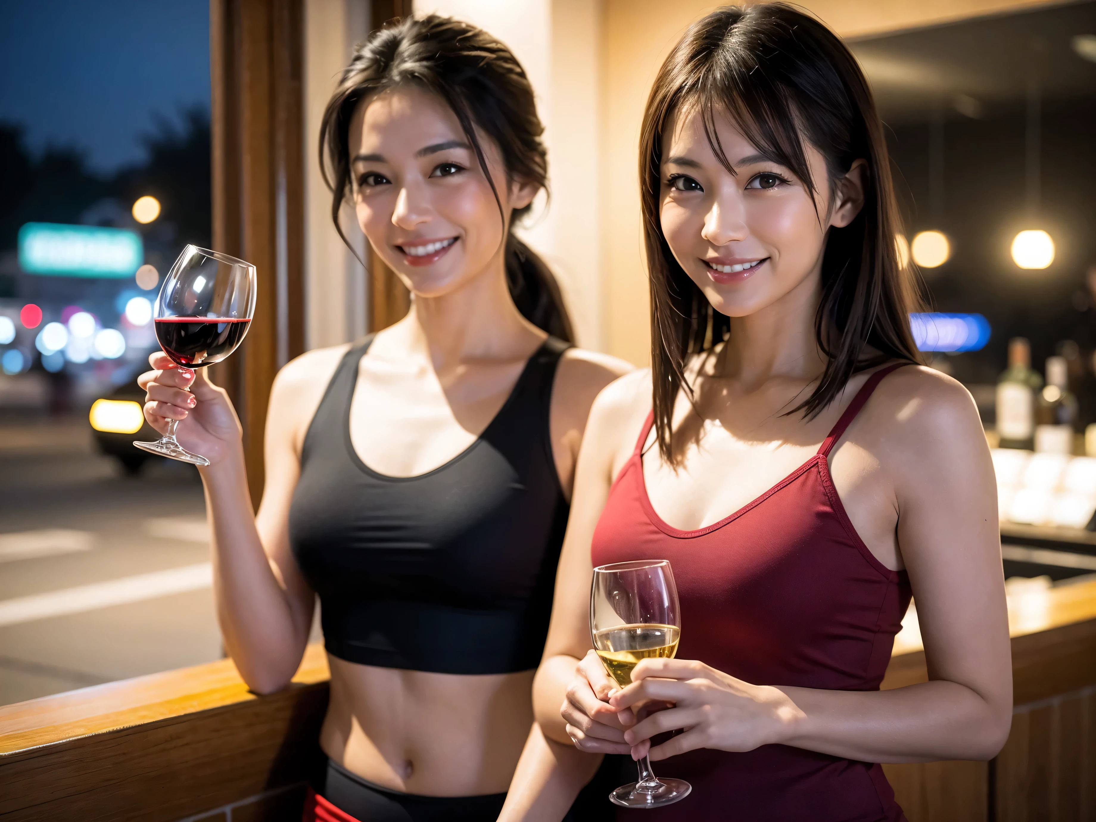 (64km race, nffsw, top quality, muste piece: 1.2), (realistic, realistic: 1.37), pretty woman 1, (slimな顔), (Because I'm slender), (brown hair), (shortcut), cheeks blush a little, (40 years old), 38 years old, alone, 窓の外には美しく緻密なnight景が広がります....., restaurant, wine glassに座って, nightに, in a prominent place (from the waist up) nova frog style, actress, model, waist up, White wine, slim, wine glass, とてもきれいなnight景, 真ん中に置かれたwine glass, smile, (smile: 1.15), beautiful slender eyes, upper body whole body, bust japan up, night, short, short, actress, model, waist up, White wine, slim, wine glass, とてもきれいなnight景, 真ん中に置かれたwine glass, smile,