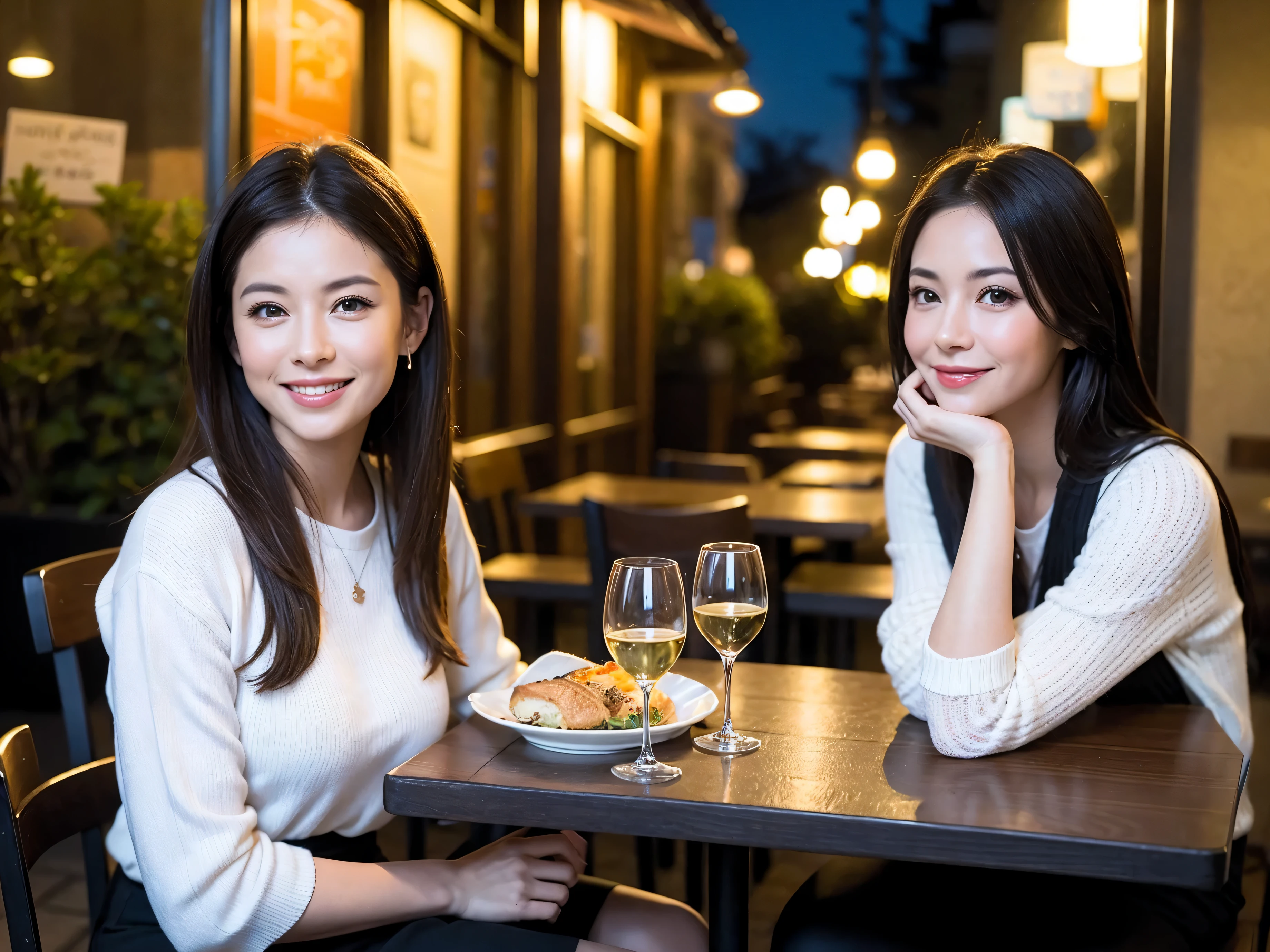 (64k included, nffsw, top quality, table top: 1.2), (realistic, realistic: 1.37), pretty woman 1, (slimな顔), (slimボティ), (brown hair), (shortcut), Dutch、American、French、cheeks blush a little, (40 years old), 38 years old, alone, 窓の外には美しく緻密なnight景が広がります........., restaurant, wine glassに座って, nightに, in a prominent place (from the waist up) nova frog style, actress, model, waist up, White wine, slim, wine glass, とてもきれいなnight景, 真ん中に置かれたwine glass, smile, (smile: 1.15), beautiful slender eyes, upper body, bust japan up, night, short, short, actress, model, waist up, White wine, slim, wine glass, とてもきれいなnight景, 真ん中に置かれたwine glass, smile,