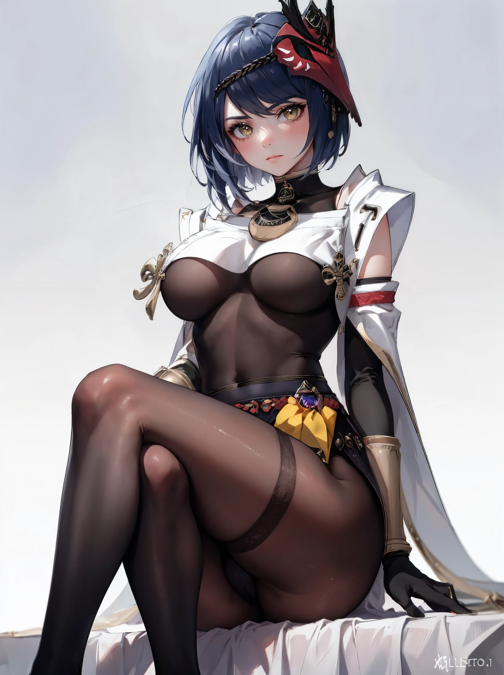Kujou Sara |genshin impact,ULZZANG-6500-V1.1, (Raw Photos:1.2), (Photorealistic:1.4), Beautiful Detailed Girl, Very Detailed Eyes and Face, Beautiful Detailed Eyes, Ridiculous, Incredibly Ridiculous, Huge File Size, Ultra Detailed, High Definition, Very Detailed, Top Quality, Masterpiece, Kemomimi, Illustration, Very Detailed, CG, unification, 8k wallpaper, fantastic, fine detail, masterpiece, best quality, highly detailed cg uniform 8k wallpaper, light on face, movie lighting, 25 year old girl, (without panties)), ((dynamic pose))), (camel toe), (half), (pantyhose), (sitting legs bending knees))